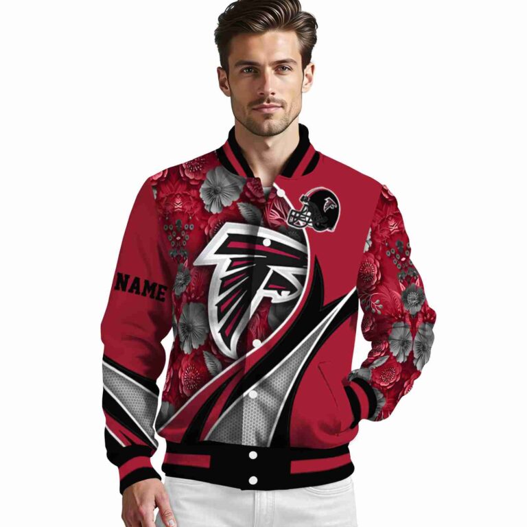 personalized atlanta falcons floral print red jacket high quality jacketwow