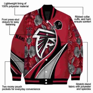 personalized atlanta falcons floral print red jacket new arrival jacketwow