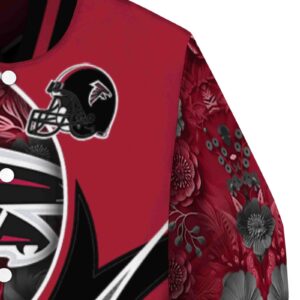 personalized atlanta falcons floral print red jacket premium grade jacketwow