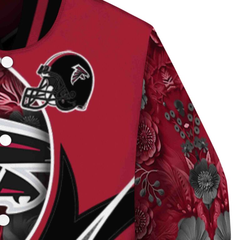 personalized atlanta falcons floral print red jacket premium grade jacketwow