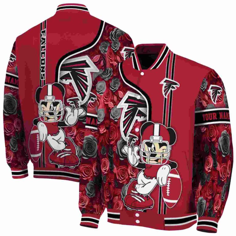 personalized atlanta falcons rose mickey red jacket fashion forward jacketwow