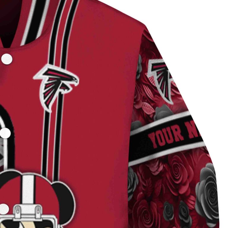 personalized atlanta falcons rose mickey red jacket premium grade jacketwow