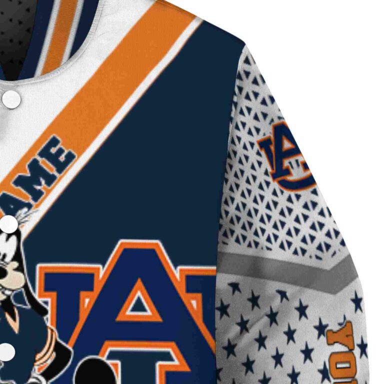 personalized auburn tigers mickey donald goofy navy blue white jacket premium grade jacketwow