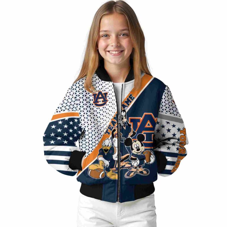 personalized auburn tigers mickey donald goofy navy blue white jacket top rated jacketwow