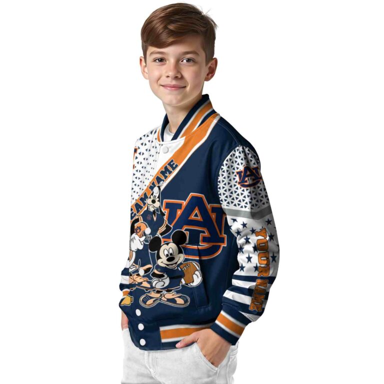 personalized auburn tigers mickey donald goofy navy blue white jacket trendy jacketwow