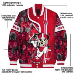 personalized ball state cardinals rose mickey red jacket new arrival jacketwow