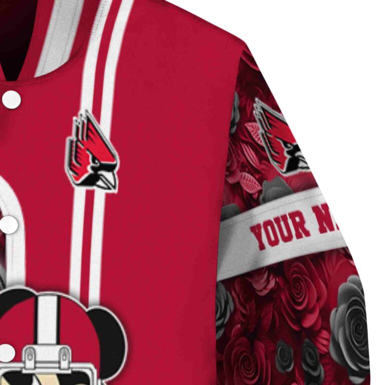 personalized ball state cardinals rose mickey red jacket premium grade jacketwow