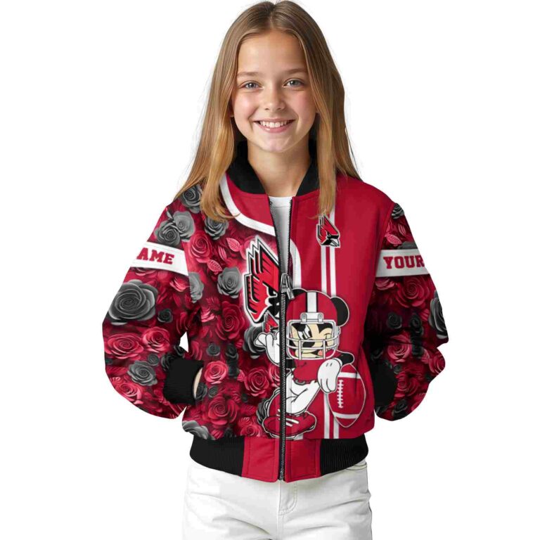 personalized ball state cardinals rose mickey red jacket top rated jacketwow