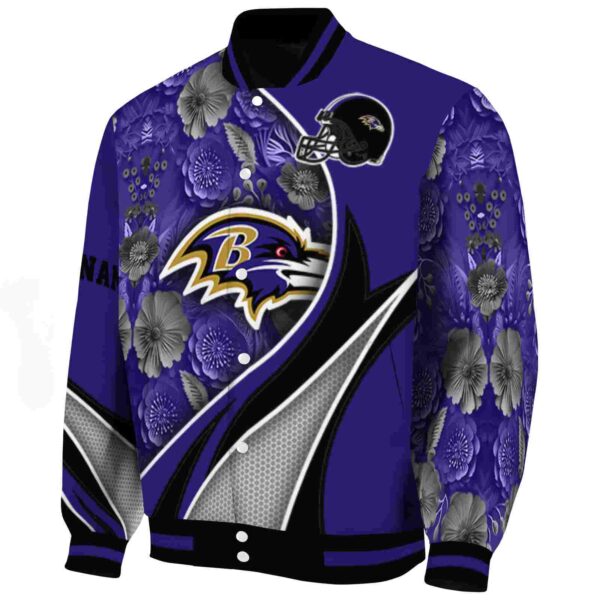 personalized baltimore ravens floral print purple jacket best selling jacketwow