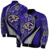 personalized baltimore ravens floral print purple jacket fashion forward jacketwow