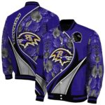 personalized baltimore ravens floral print purple jacket best selling jacketwow