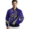 personalized baltimore ravens floral print purple jacket high quality jacketwow