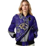 personalized baltimore ravens floral print purple jacket best selling jacketwow
