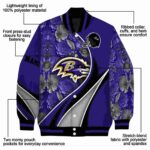 personalized baltimore ravens floral print purple jacket best selling jacketwow