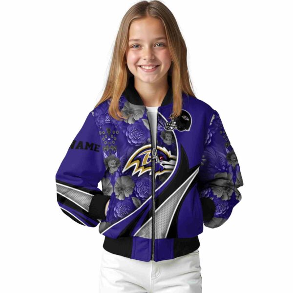 personalized baltimore ravens floral print purple jacket top rated jacketwow