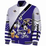 personalized baltimore ravens mickey donald goofy purple white jacket best selling jacketwow