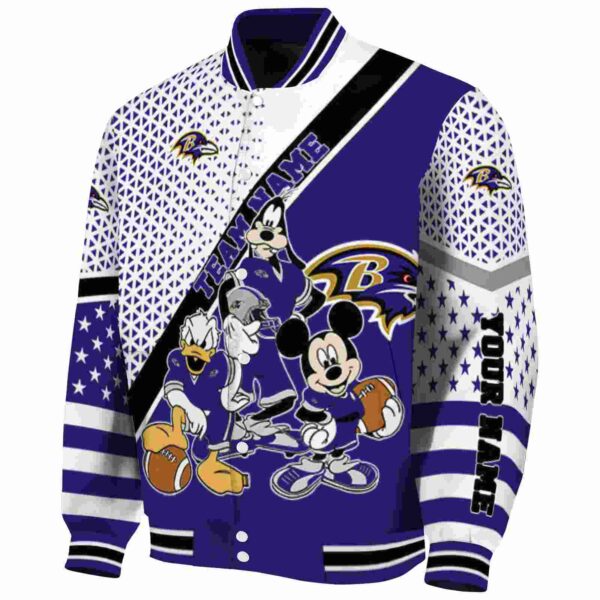 personalized baltimore ravens mickey donald goofy purple white jacket best selling jacketwow