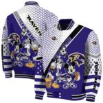 personalized baltimore ravens mickey donald goofy purple white jacket best selling jacketwow