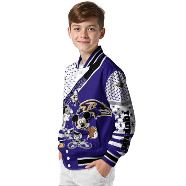 personalized baltimore ravens mickey donald goofy purple white jacket trendy jacketwow