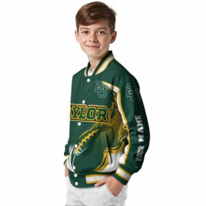 personalized baylor bears flaming football green white jacket trendy jacketwow