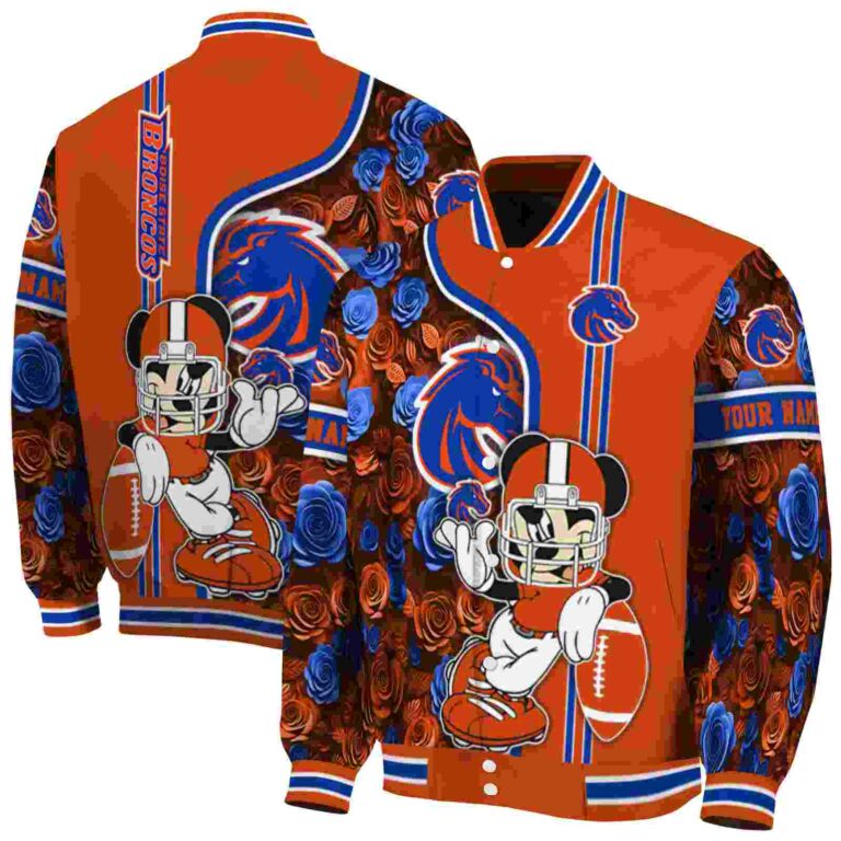 personalized boise state broncos rose mickey orange jacket fashion forward jacketwow
