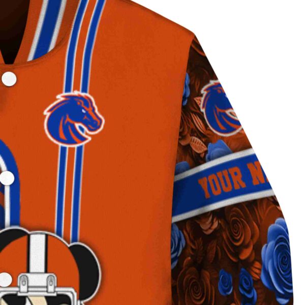 personalized boise state broncos rose mickey orange jacket premium grade jacketwow