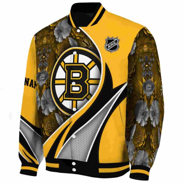 personalized boston bruins floral print gold jacket best selling jacketwow