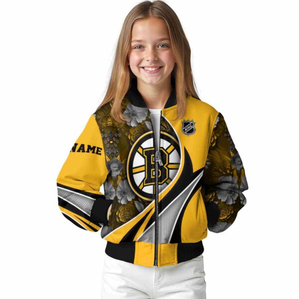personalized boston bruins floral print gold jacket top rated jacketwow