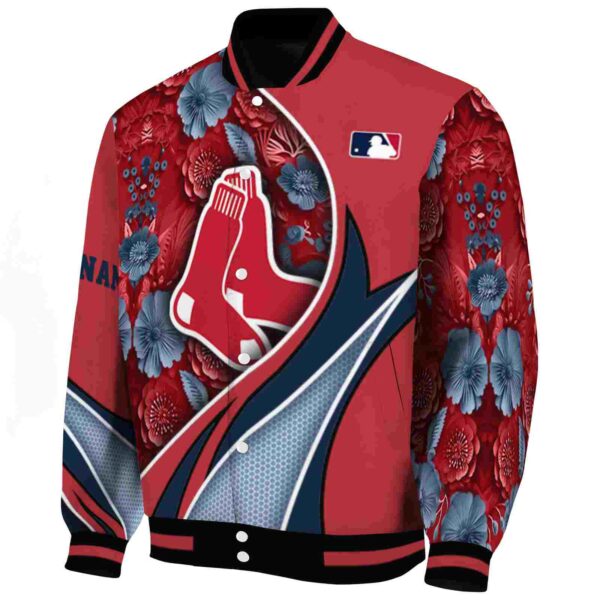 personalized boston red sox floral print red jacket best selling jacketwow