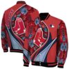 personalized boston red sox floral print red jacket fashion forward jacketwow