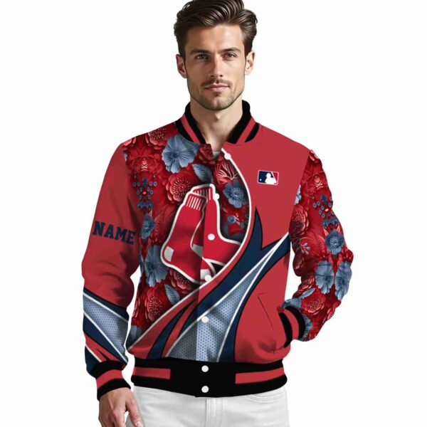 personalized boston red sox floral print red jacket high quality jacketwow