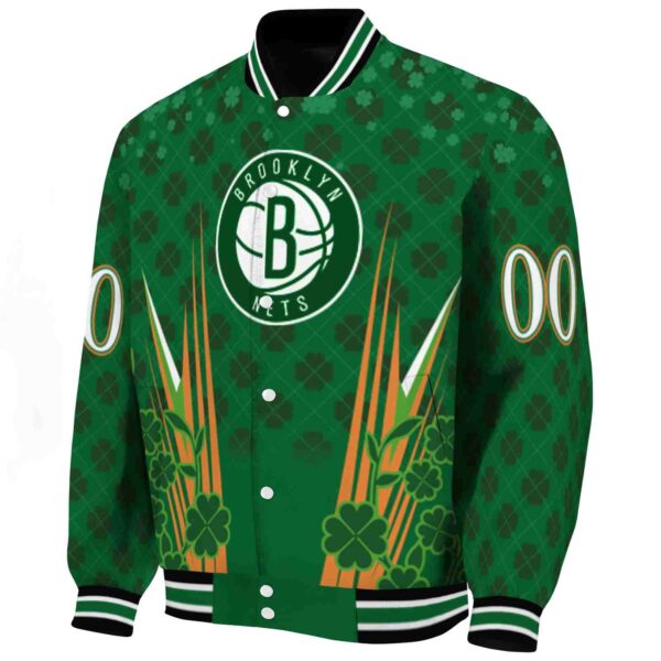 personalized brooklyn nets shamrock pattern green jacket best selling jacketwow
