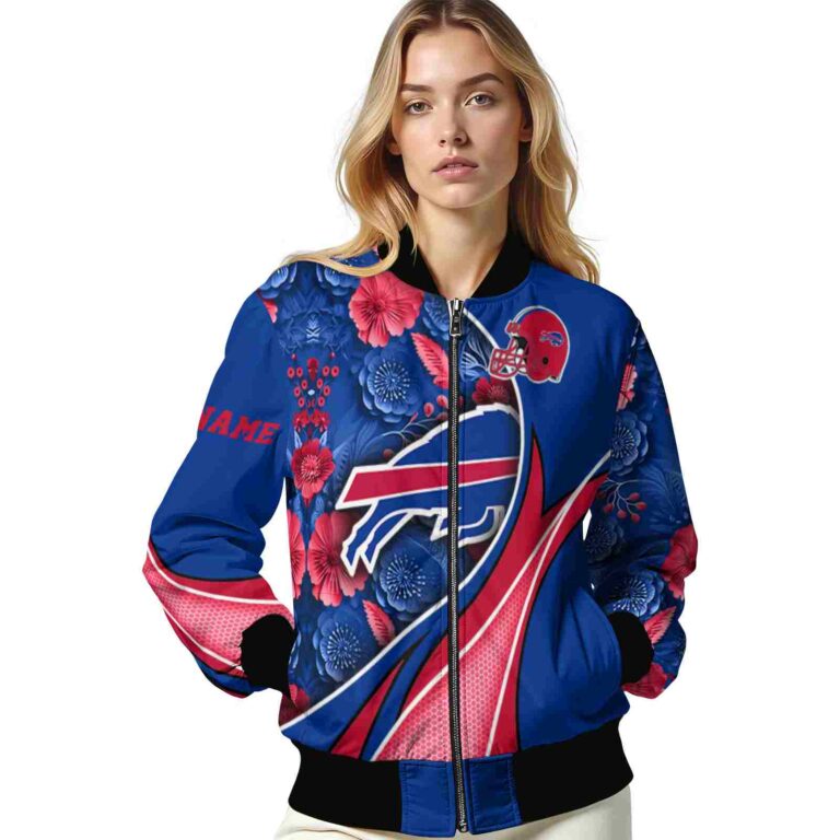 personalized buffalo bills floral print blue jacket latest model jacketwow