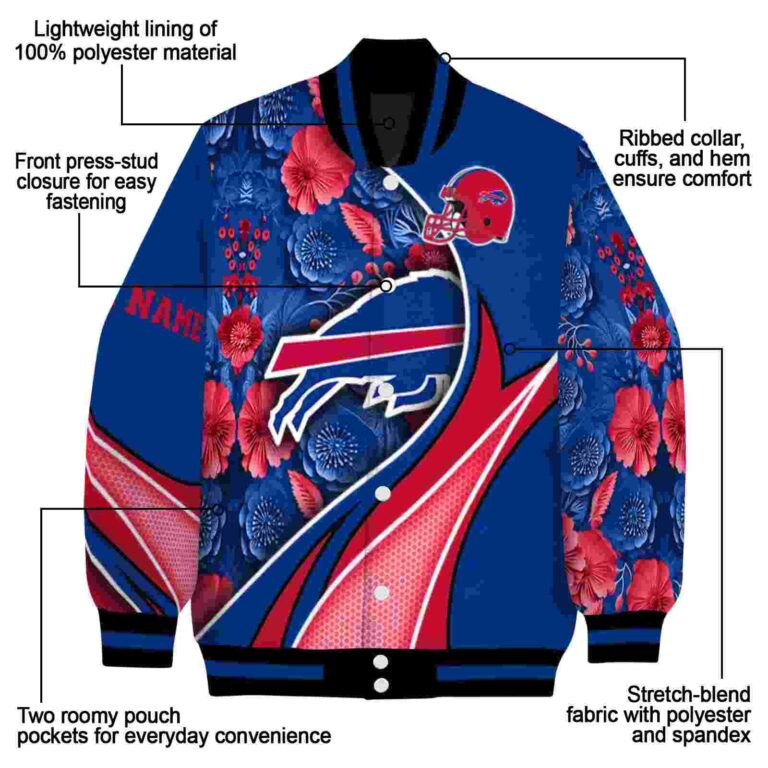 personalized buffalo bills floral print blue jacket new arrival jacketwow