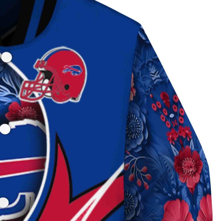 personalized buffalo bills floral print blue jacket premium grade jacketwow