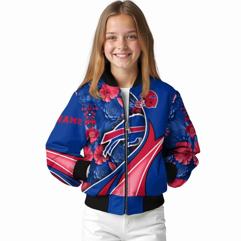 personalized buffalo bills floral print blue jacket top rated jacketwow