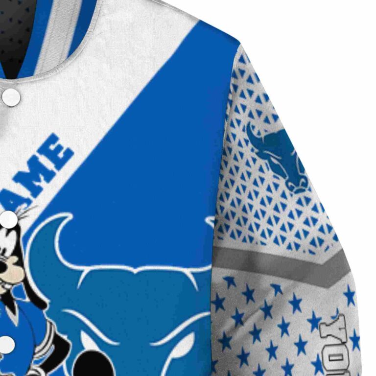 personalized buffalo bulls mickey donald goofy royal blue white jacket premium grade jacketwow
