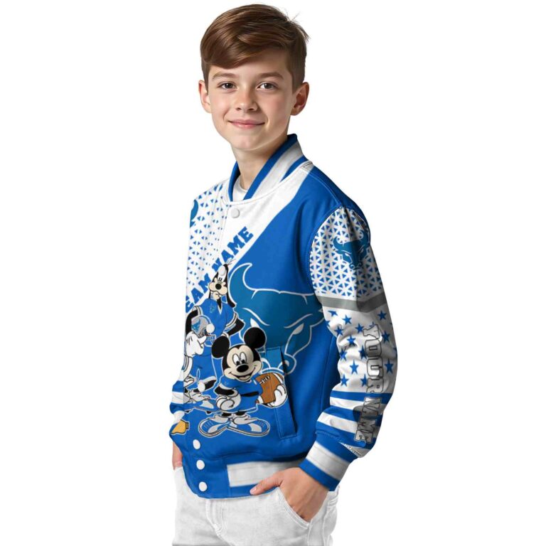 personalized buffalo bulls mickey donald goofy royal blue white jacket trendy jacketwow