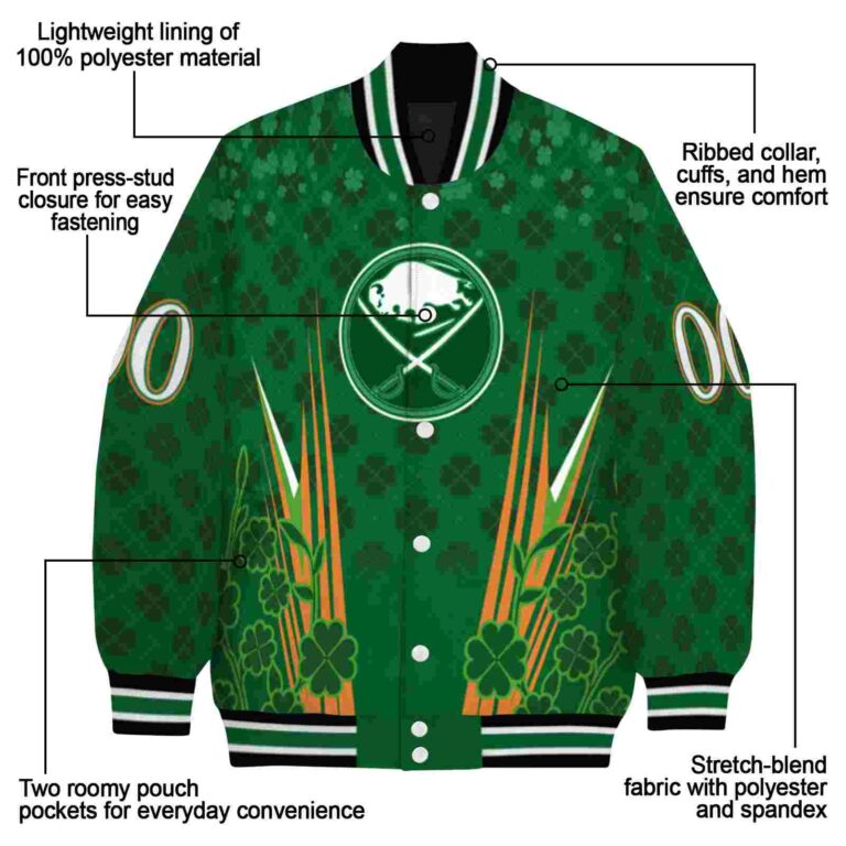 personalized buffalo sabres shamrock pattern green jacket new arrival jacketwow