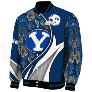 personalized byu cougars floral print blue jacket best selling jacketwow