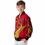 personalized calgary flames floral print red jacket best selling jacketwow