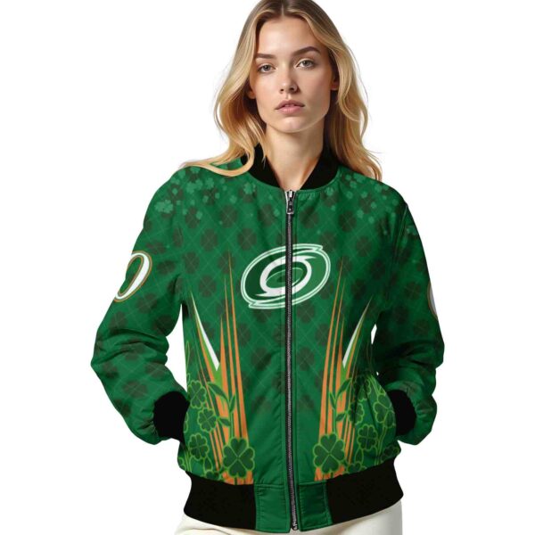 personalized carolina hurricanes shamrock pattern green jacket latest model jacketwow