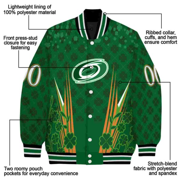 personalized carolina hurricanes shamrock pattern green jacket new arrival jacketwow