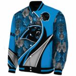 personalized carolina panthers floral print blue jacket best selling jacketwow