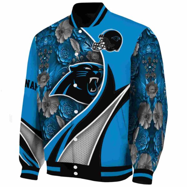 personalized carolina panthers floral print blue jacket best selling jacketwow