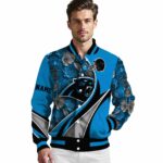 personalized carolina panthers floral print blue jacket best selling jacketwow