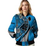 personalized carolina panthers floral print blue jacket best selling jacketwow