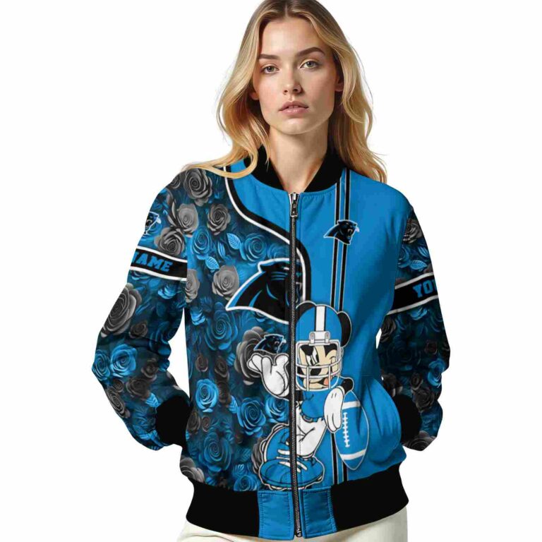 personalized carolina panthers rose mickey blue jacket latest model jacketwow