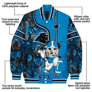 personalized carolina panthers rose mickey blue jacket new arrival jacketwow