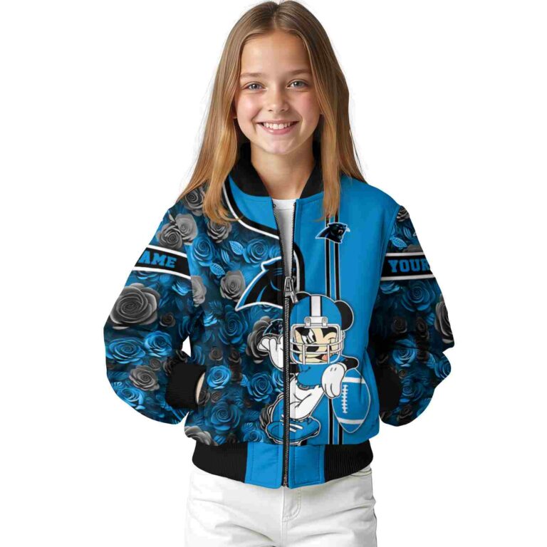 personalized carolina panthers rose mickey blue jacket top rated jacketwow